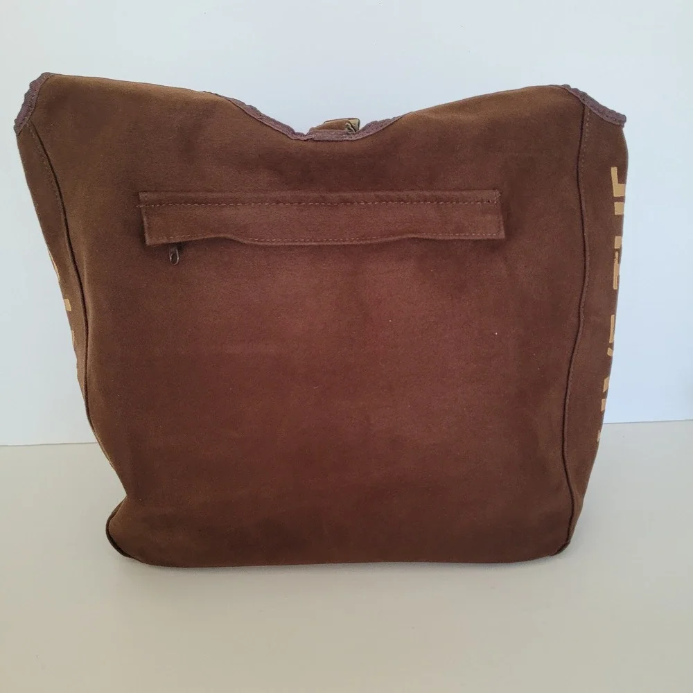 Hunting World Brown Faux Suede Reversible Jungle Monkey Print Tote Bag Large